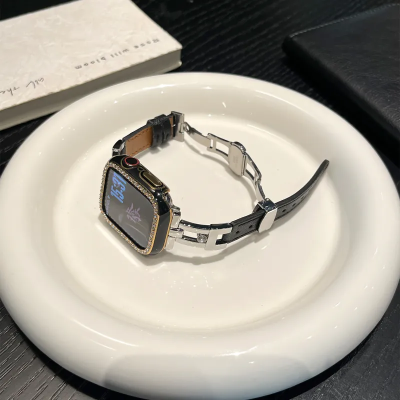 Miss Wrist Apple Compatibility Watch Band 135 200m Leather-7