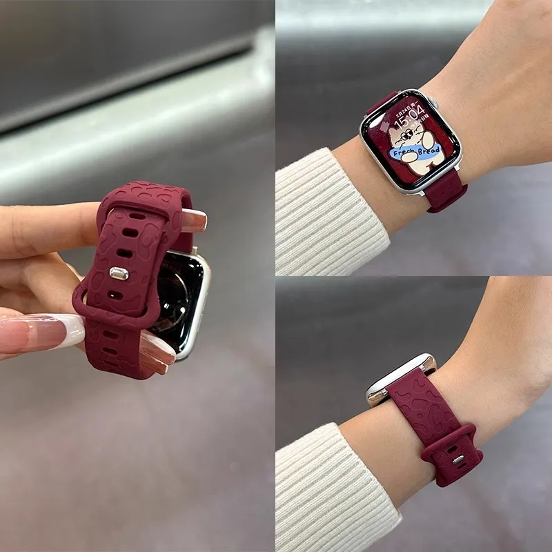 Miss Wrist Watch Bands Apple Compatibility 145~208mm Silicone Material-4