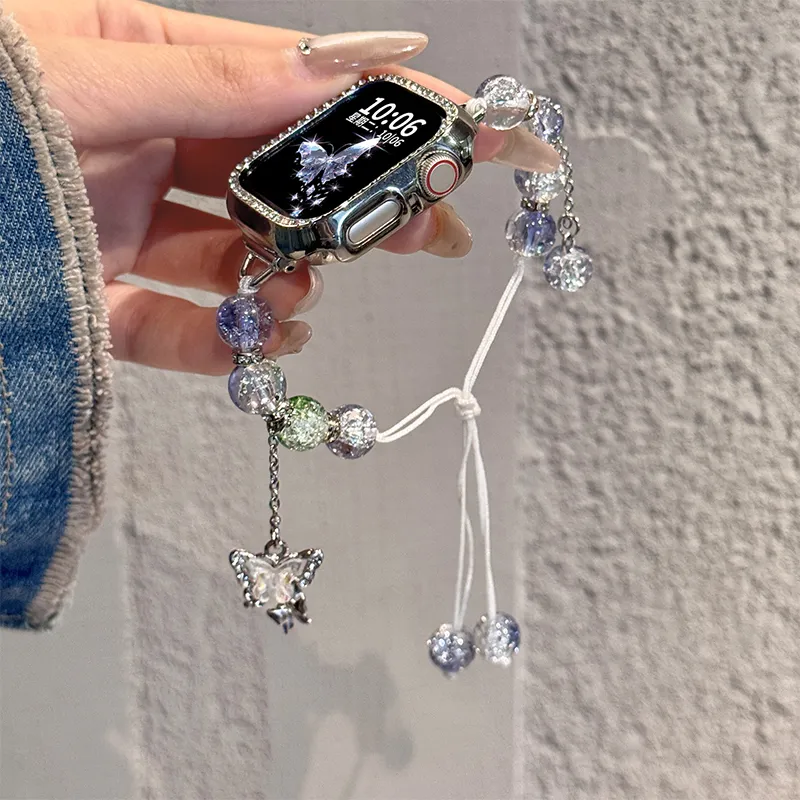 Miss Wrist Watch Band Apple Compatibility 135 200mm Beads Pull Cord Material-3