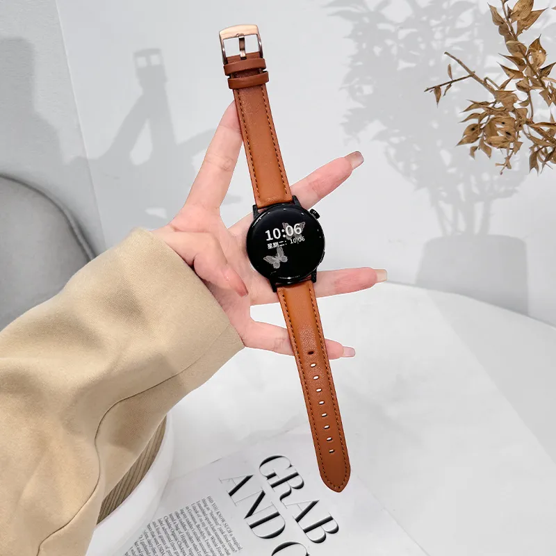 Miss Wrist Huawei Compatibility Watch Band 20mm Artificial Leather Material-17