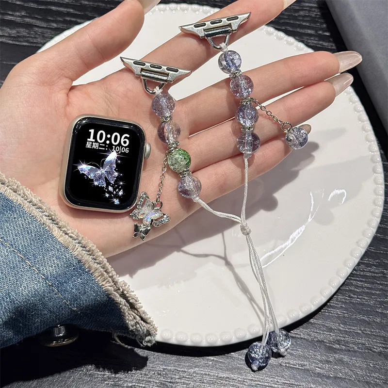 Miss Wrist Watch Band Apple Compatibility 135 200mm Beads Pull Cord Material-2