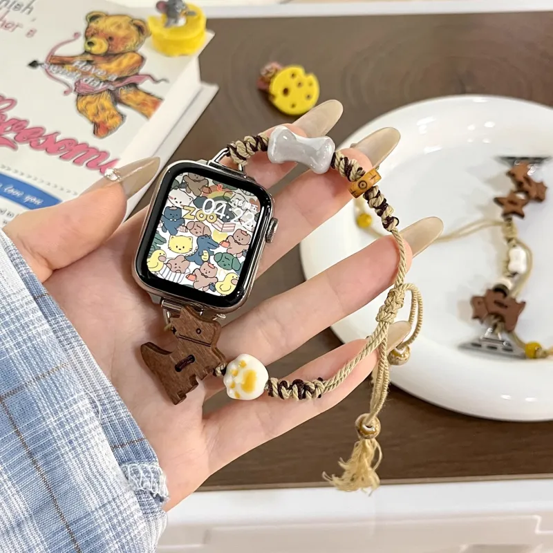 Miss Wrist Apple Compatibility Watch Band 408mm Made Of Wood-1