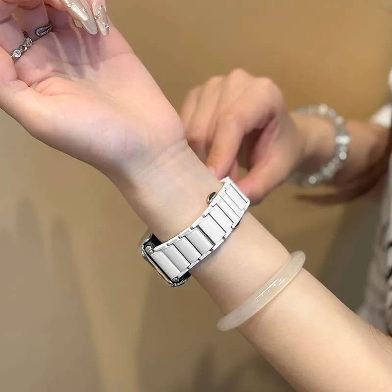 Miss Wrist Watch Band Xiaomi Red Beige Compatibility Ceramic Material-5