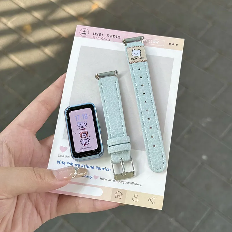 Miss Wrist Huawei Honor Compatibility Watch Band 135 200mm Artificial Leather Material-4