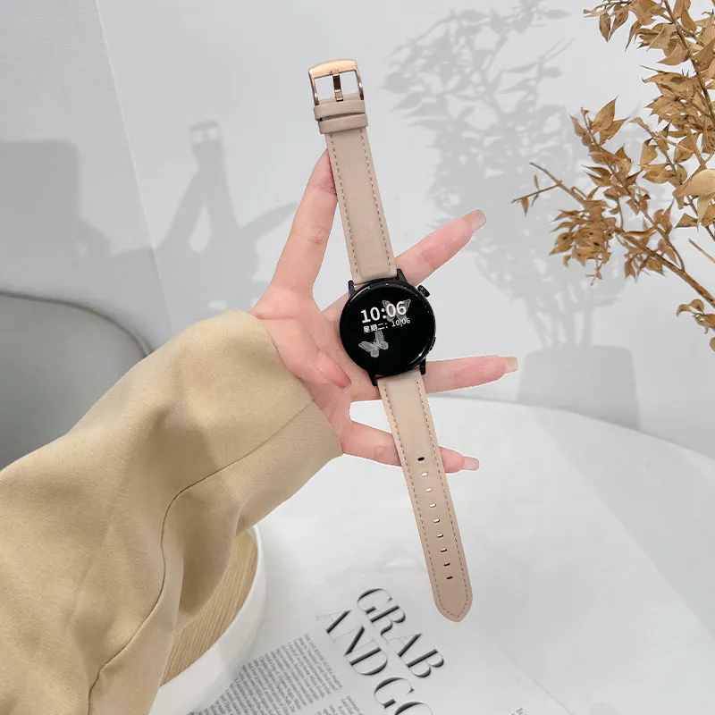 Miss Wrist Huawei Compatibility Watch Band 20mm Artificial Leather Material-8