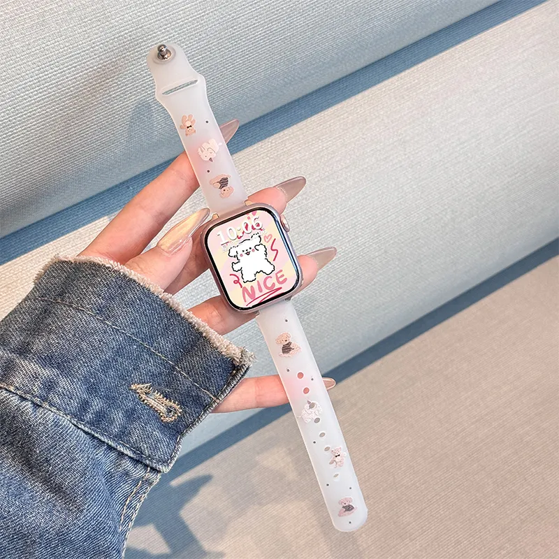 Miss Wrist Apple Compatibility Watch Band 130 180mm Silicone Material-6