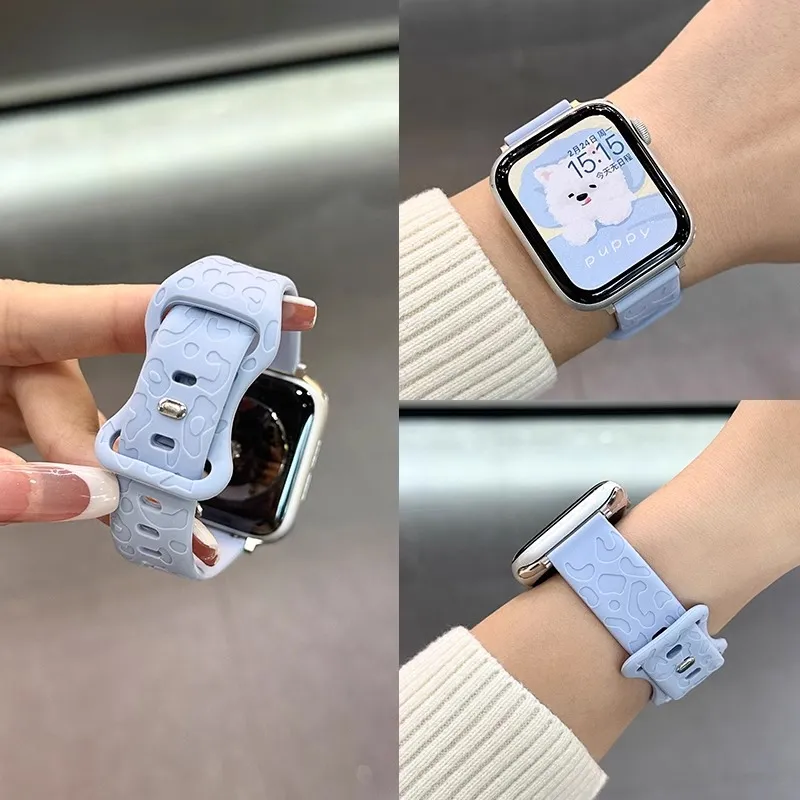Miss Wrist Watch Bands Apple Compatibility 145~208mm Silicone Material-8