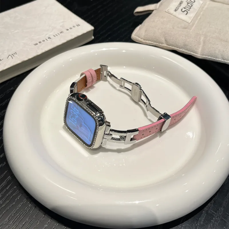 Miss Wrist Apple Compatibility Watch Band 135 200m Leather-1