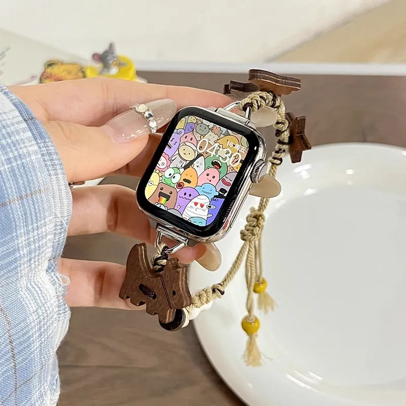 Miss Wrist Apple Compatibility Watch Band 408mm Made Of Wood-3