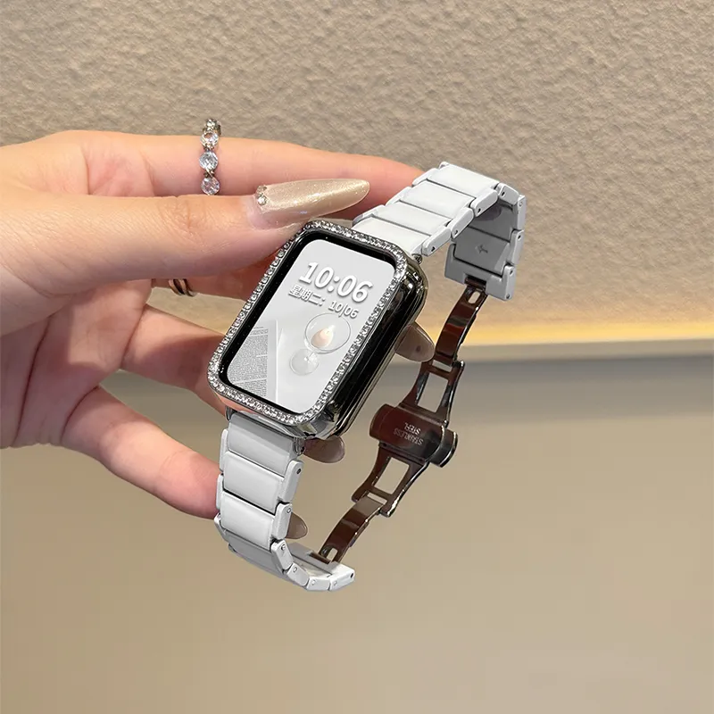 Miss Wrist Watch Band Xiaomi Red Beige Compatibility Ceramic Material-2