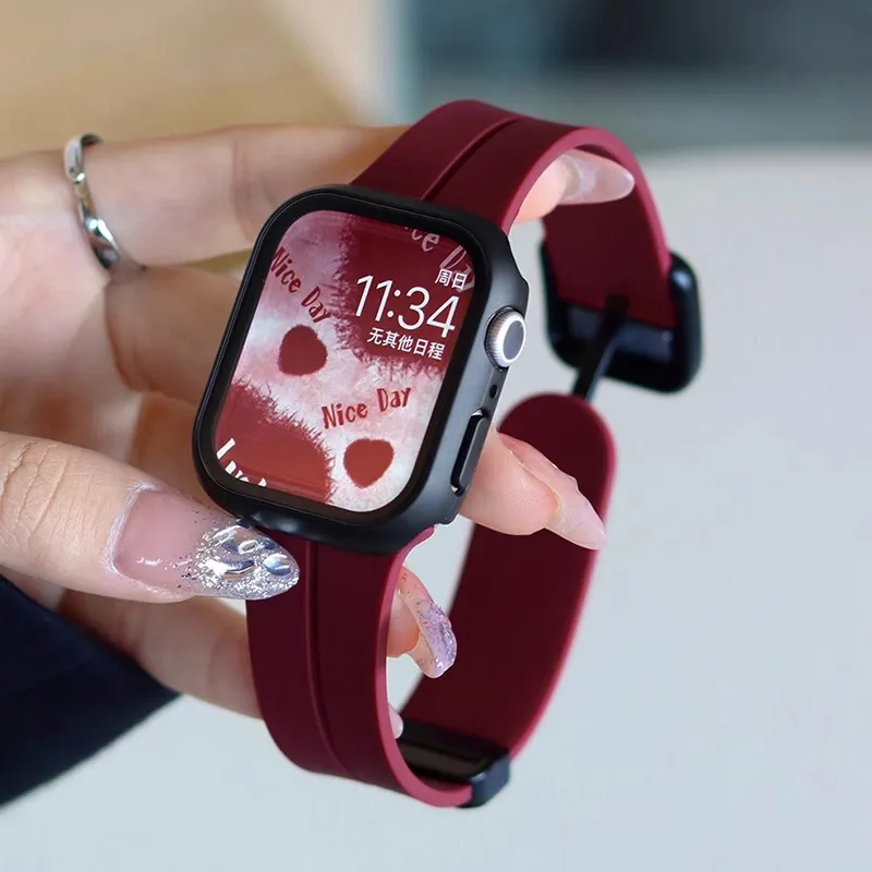 Miss Wrist Apple Compatibility Watch Band Rubber Band Material-3