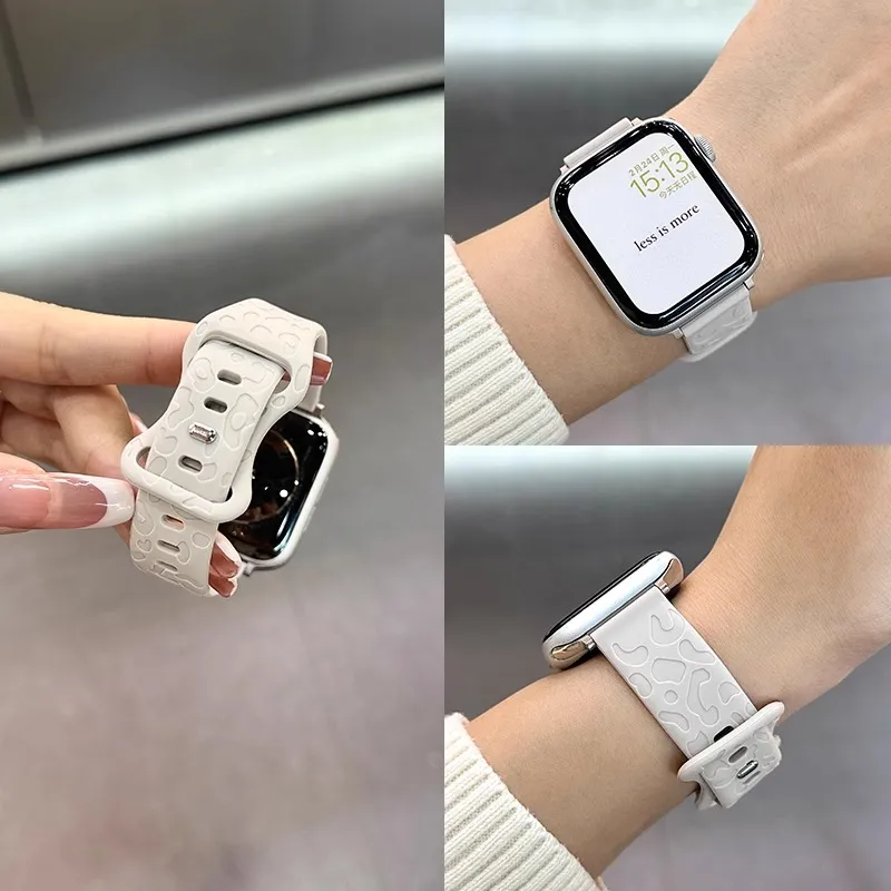 Miss Wrist Watch Bands Apple Compatibility 145~208mm Silicone Material-6