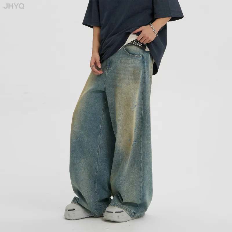 JHYQ Jeans Spring Fall Unisex Blue-5