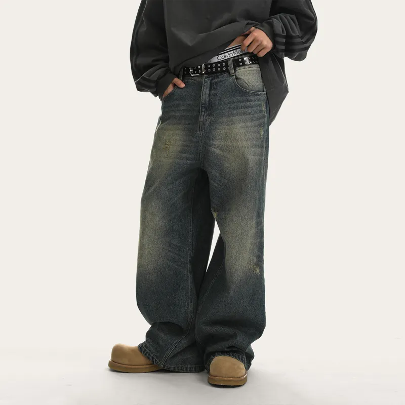 JHYQ Jeans Spring Fall Unisex Blue-2