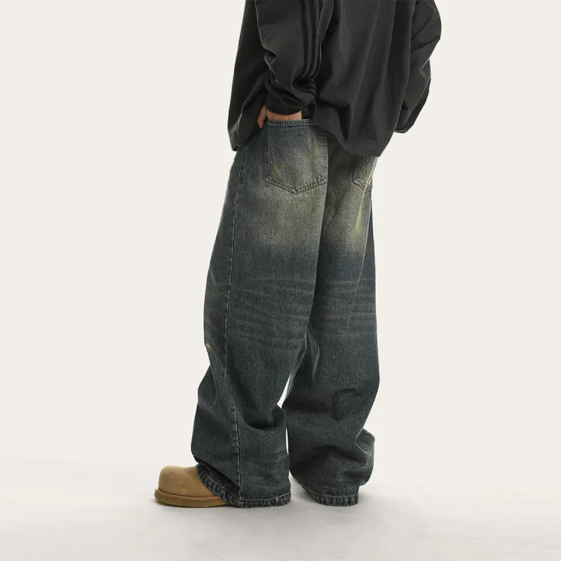 JHYQ Jeans Spring Fall Unisex Blue-3