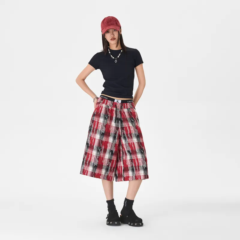 JHYQ Casual Shorts Unisex Red-2