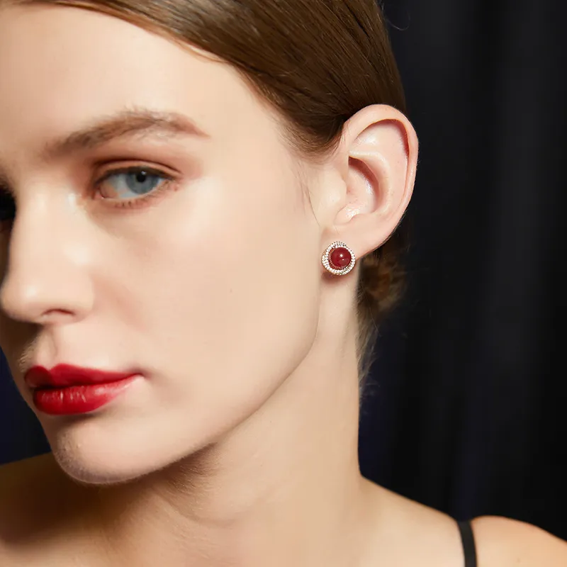 JAY Agate Stud Earrings Women's-2