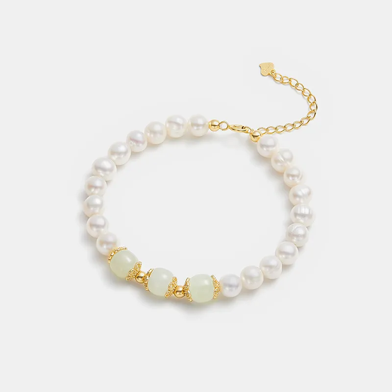 JAY Hetian Jade Bracelets Pale Greenish White Jade Women's-3