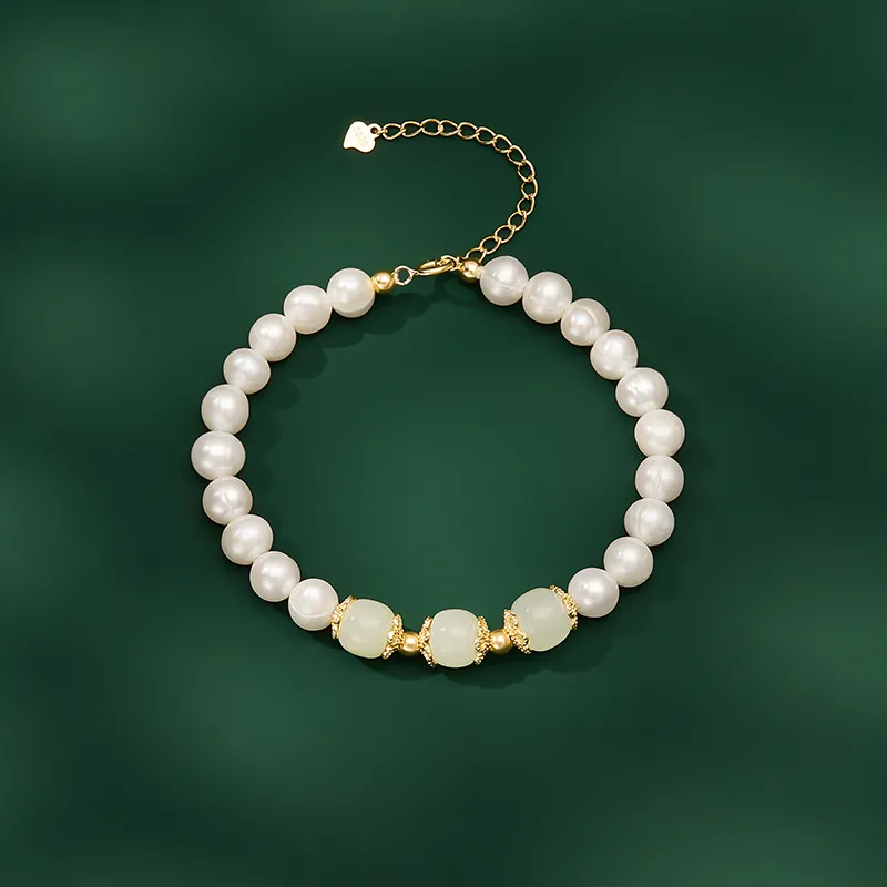 JAY Hetian Jade Bracelets Pale Greenish White Jade Women's-1