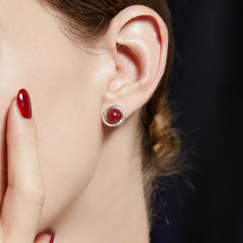 JAY Agate Stud Earrings Women's-1