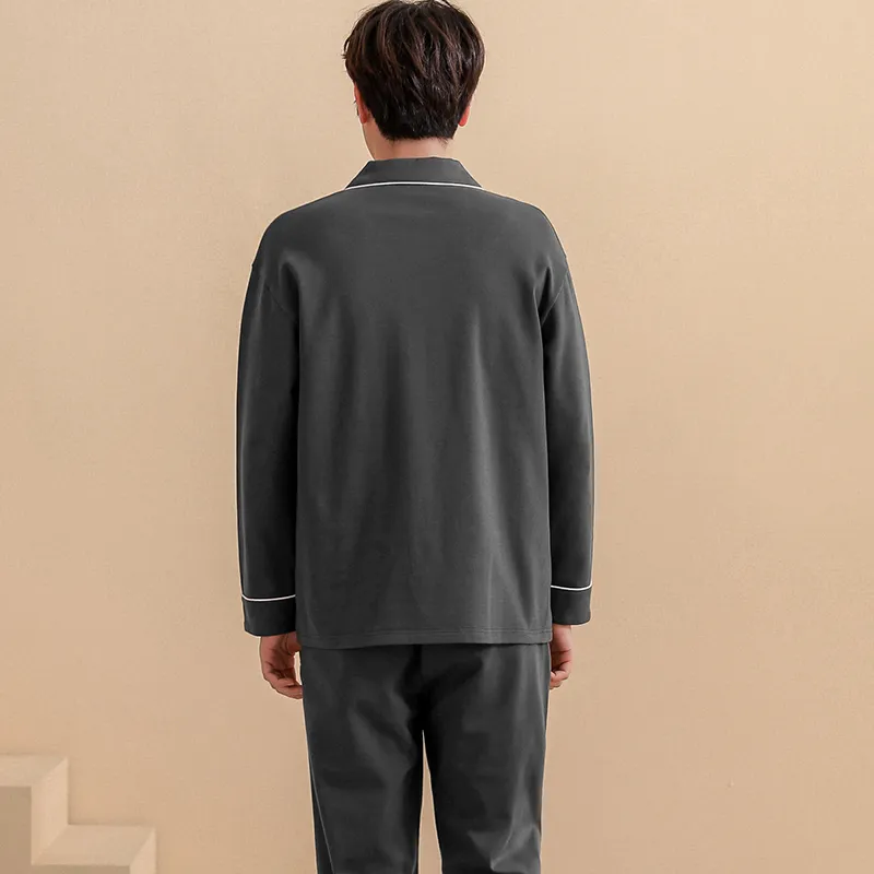 Tianmicat Pajama Set Men's Dark Gray-1