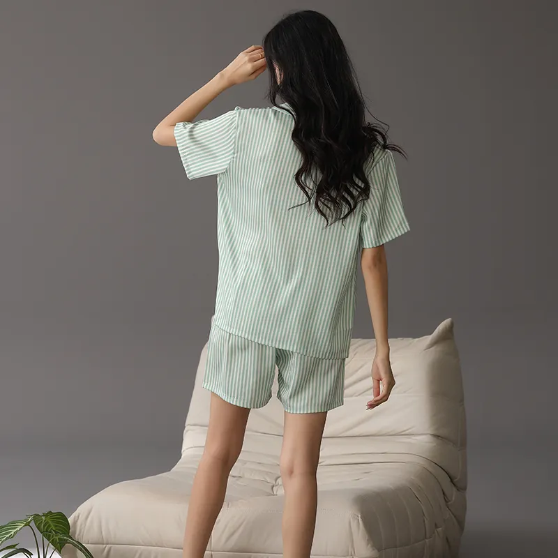 Tianmicat Silent Wind Series Pajama Set Women's Light Green-1
