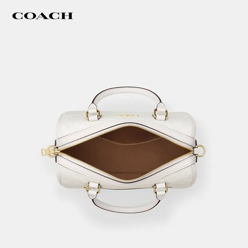 COACH Rowan PVC With Skin Handbag Women's White-2