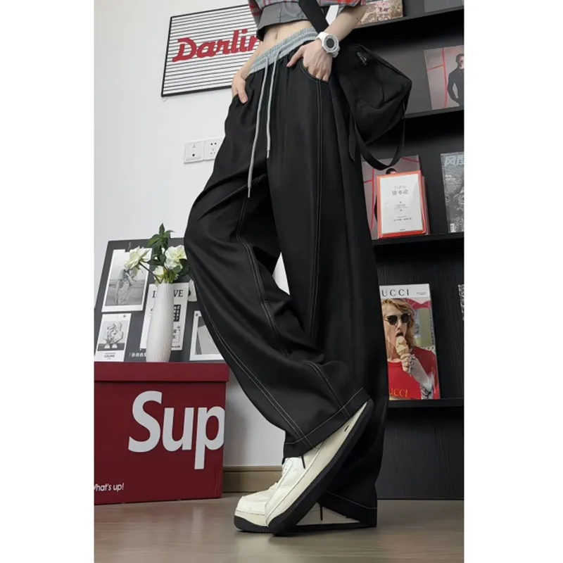 POINTLIMIT Casual Pants Unisex Denim Black-4