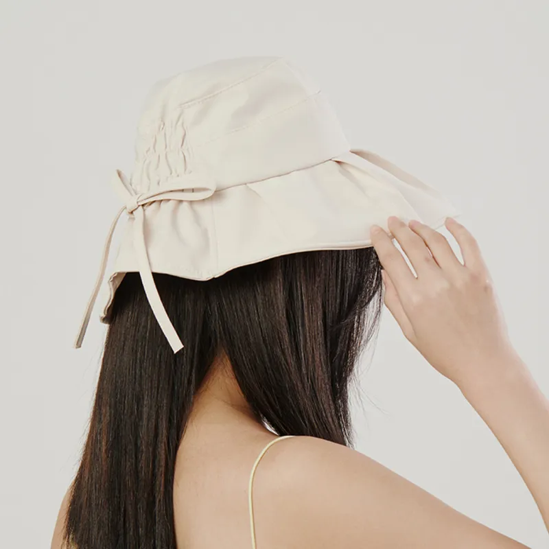 Clect Polyester Bucket Hats Women's Black/Ecru/Green-4