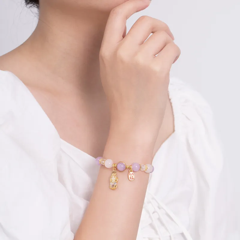 Clect Pink Crystal Bracelets Women's-5