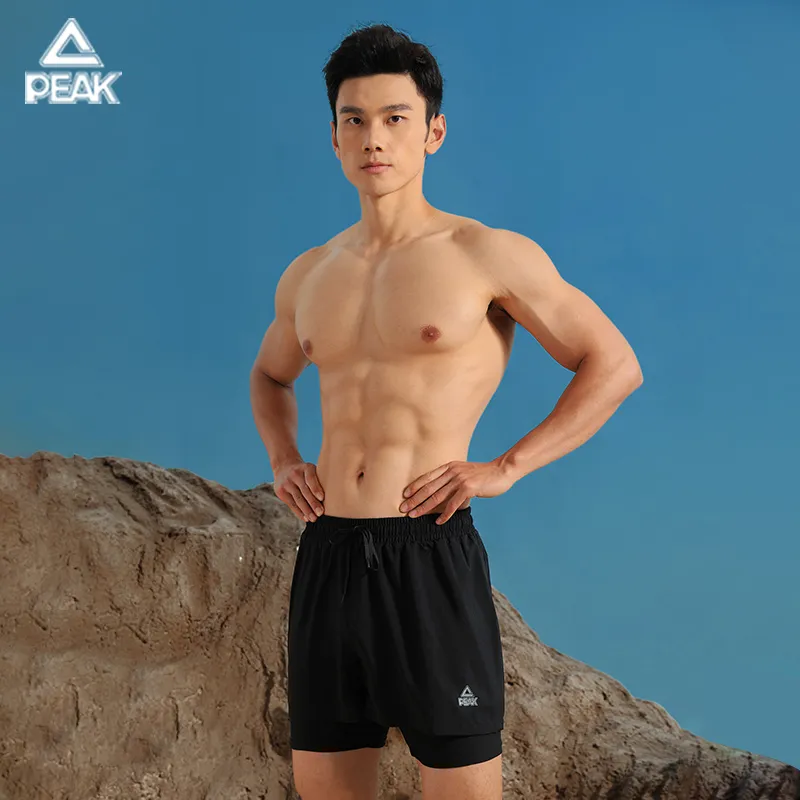 PEAK Swimming Sets Men's Four Piece Set Black-1
