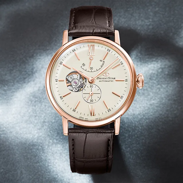 ORIENT STAR Automatic Mechanical Movement Cow Leather Strap Watch Men's Watches White Dial-3