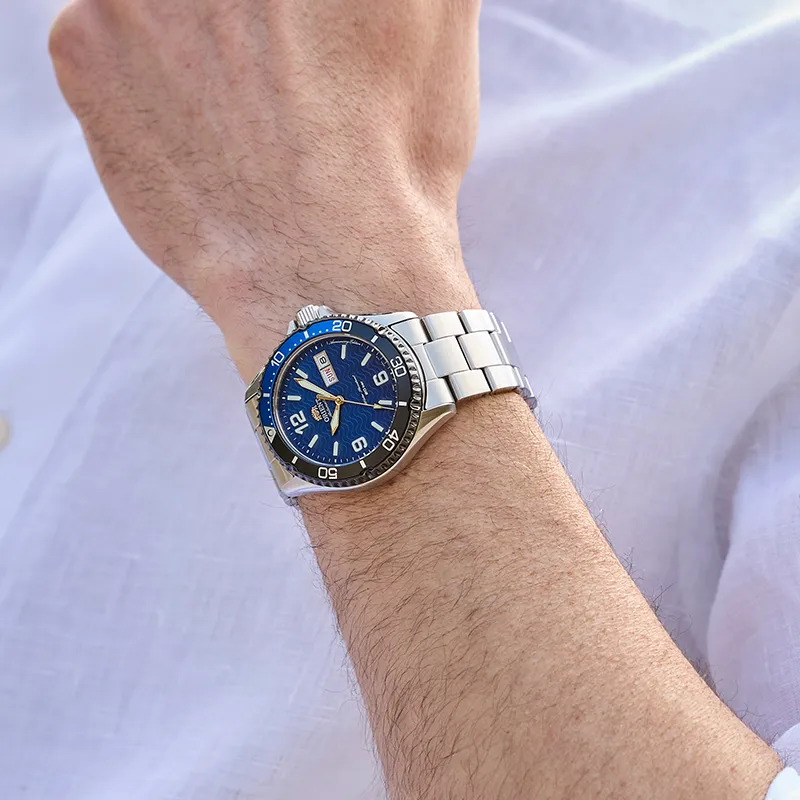 ORIENT Automatic/Manual Mechanical Movement Watch Men's Watches Blue Dial RA AA0822L19B-5