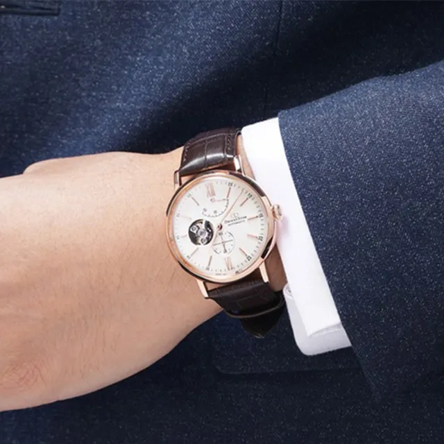ORIENT STAR Automatic Mechanical Movement Cow Leather Strap Watch Men's Watches White Dial-4