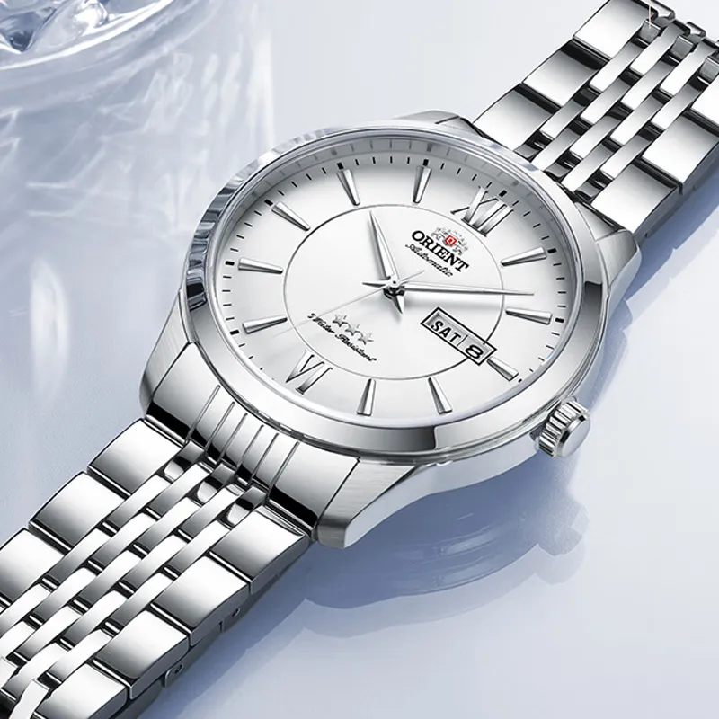 ORIENT Automatic Mechanical Movement Stainless Steel Strap Watch Men's Watches White Dial-1