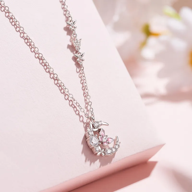 Disney Princess S925 Silver Necklaces Women's Silver-3