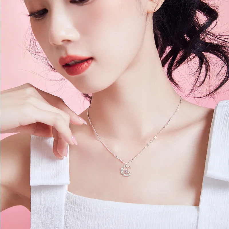 Disney Princess S925 Silver Necklaces Women's Silver-2