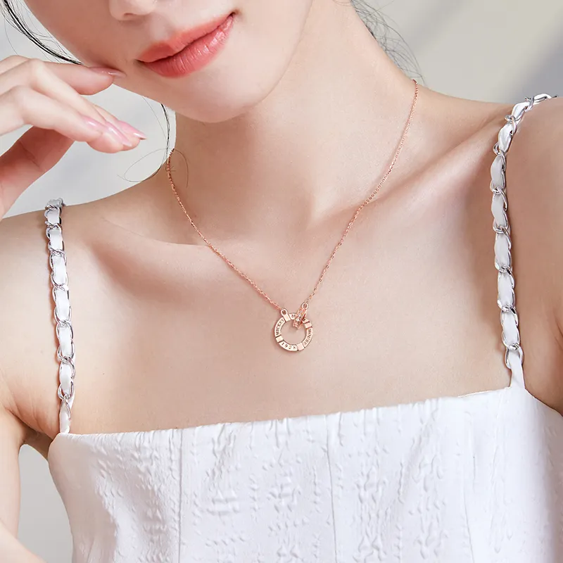 Disney Mickey Collection Princess Collection 925 Foot Silver Necklaces Women's Rose Gold-3