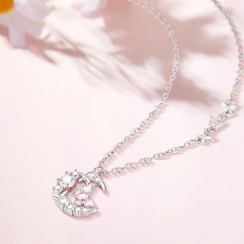Disney Princess S925 Silver Necklaces Women's Silver-4