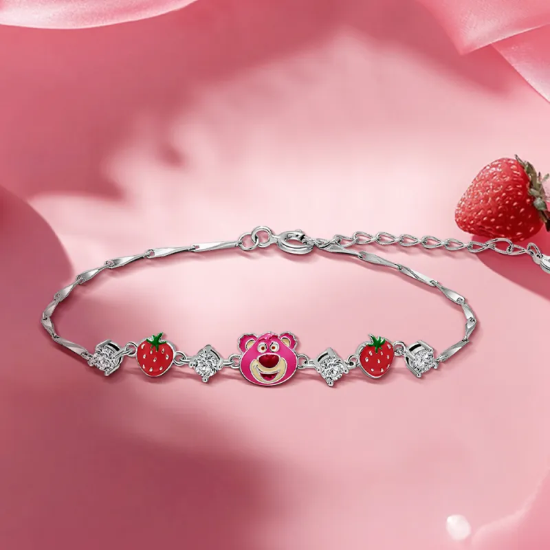 Disney Strawberry Bear Series 925 Sterling Silver Bracelets Women's-4