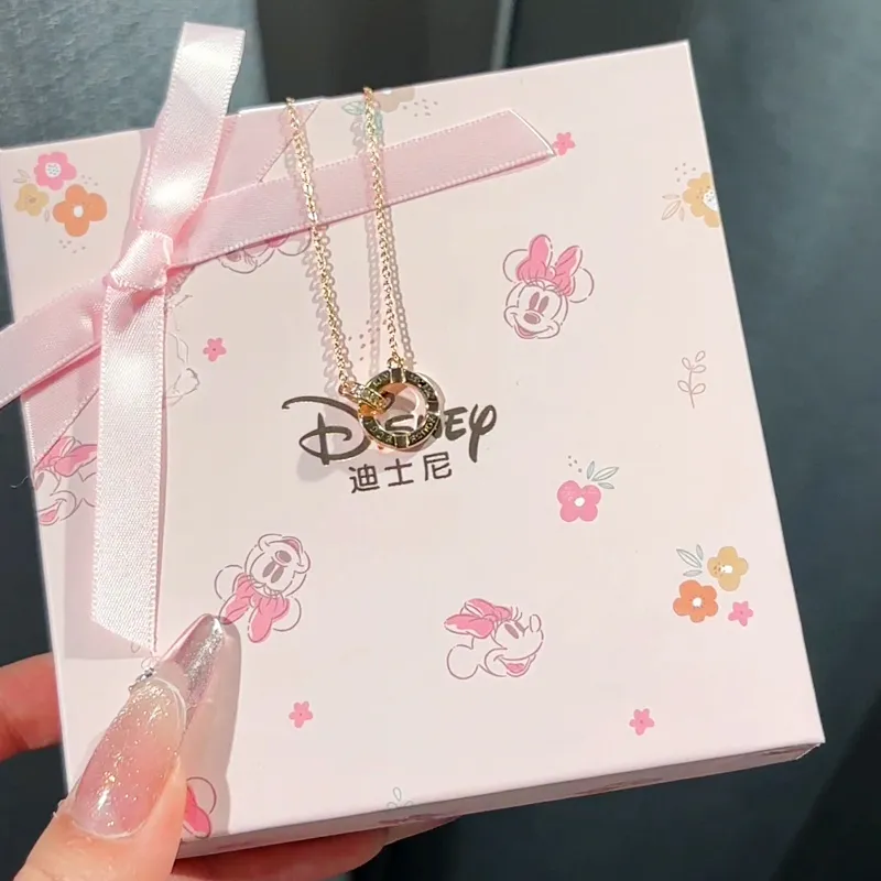 Disney Mickey Collection Princess Collection 925 Foot Silver Necklaces Women's Rose Gold-7