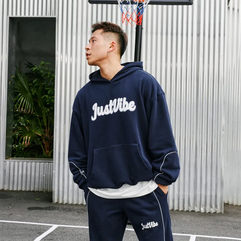 JUST VIBE Sweatshirts Unisex Navy Blue-2