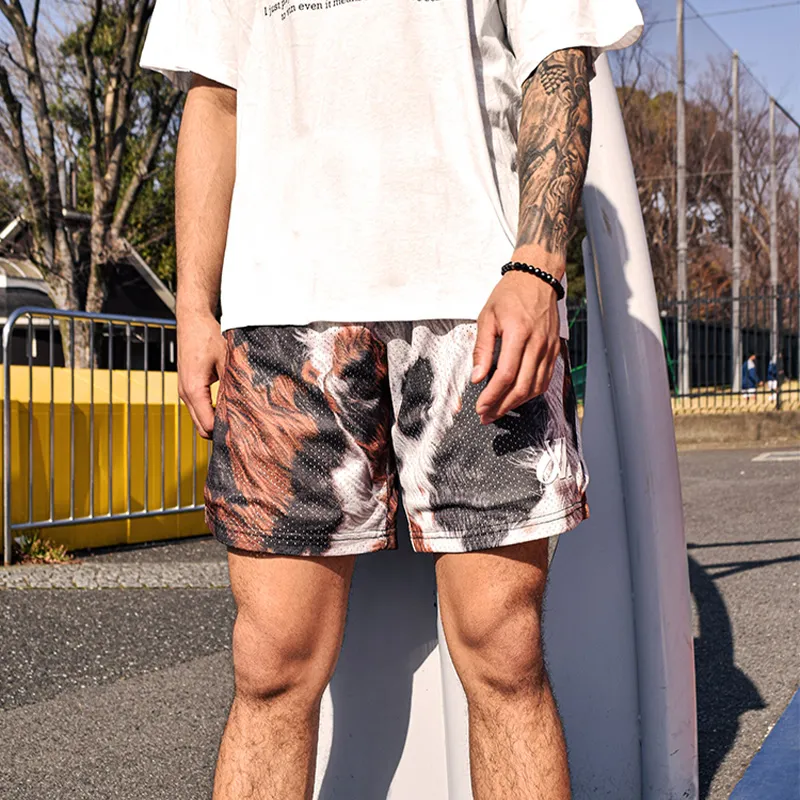 JUST VIBE Casual Shorts Unisex Spot Leopard Print Multicolor-2