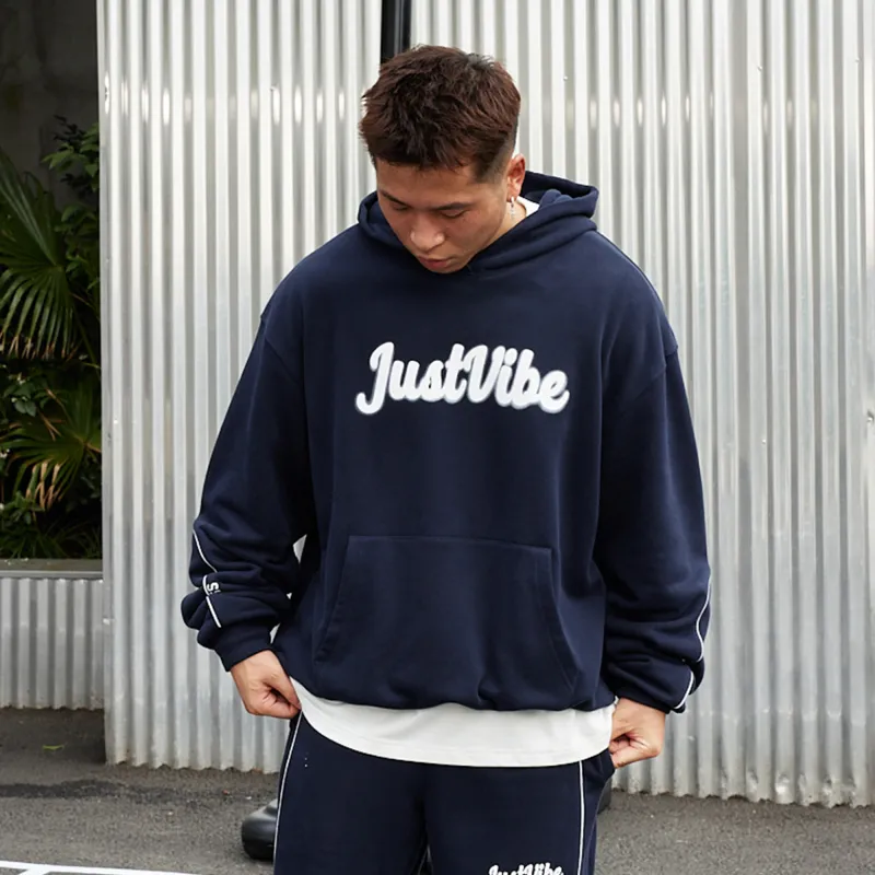JUST VIBE Sweatshirts Unisex Navy Blue-4
