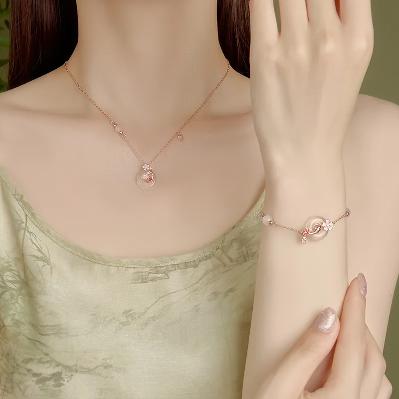 VANA Chalcedony Jade Necklaces Women's-5