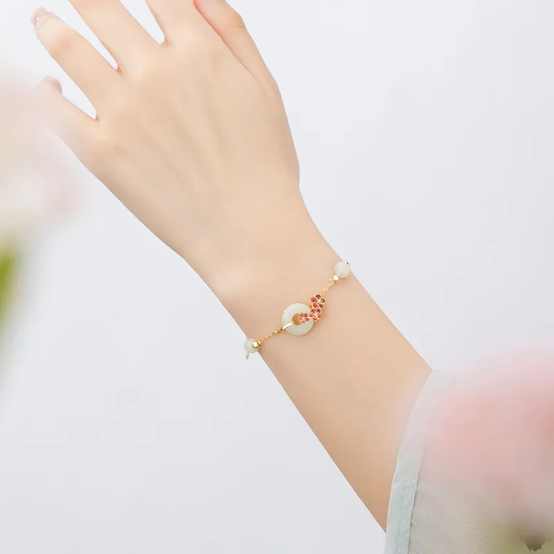 VANA Hetian Jade Bracelets Pale Greenish White Jade Women's-7
