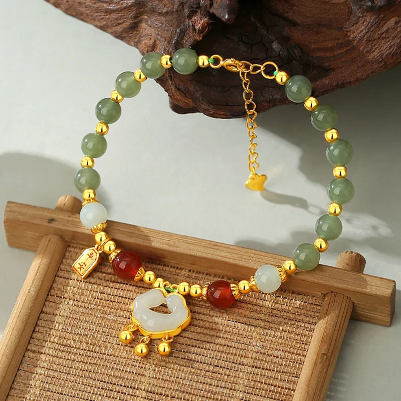 VANA Hetian Jade Bracelets Pale Greenish White Jade Women's-3