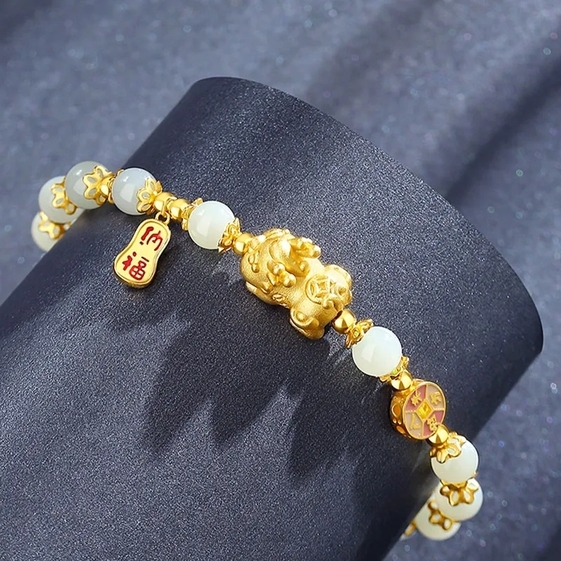 VANA Hetian Jade Bracelets Pale Greenish White Jade Women's-3