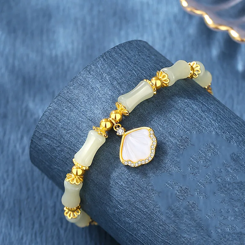 VANA Hetian Jade Bracelets Pale Greenish White Jade Women's-3