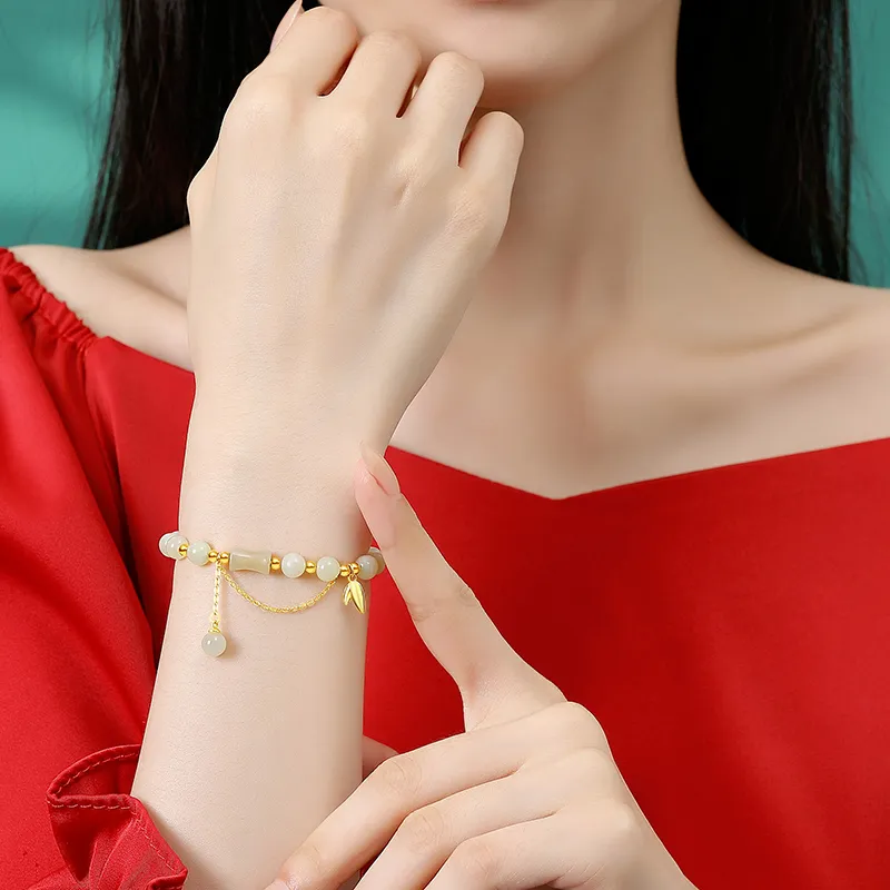 VANA Hetian Jade Bracelets Pale Greenish White Jade Women's-3